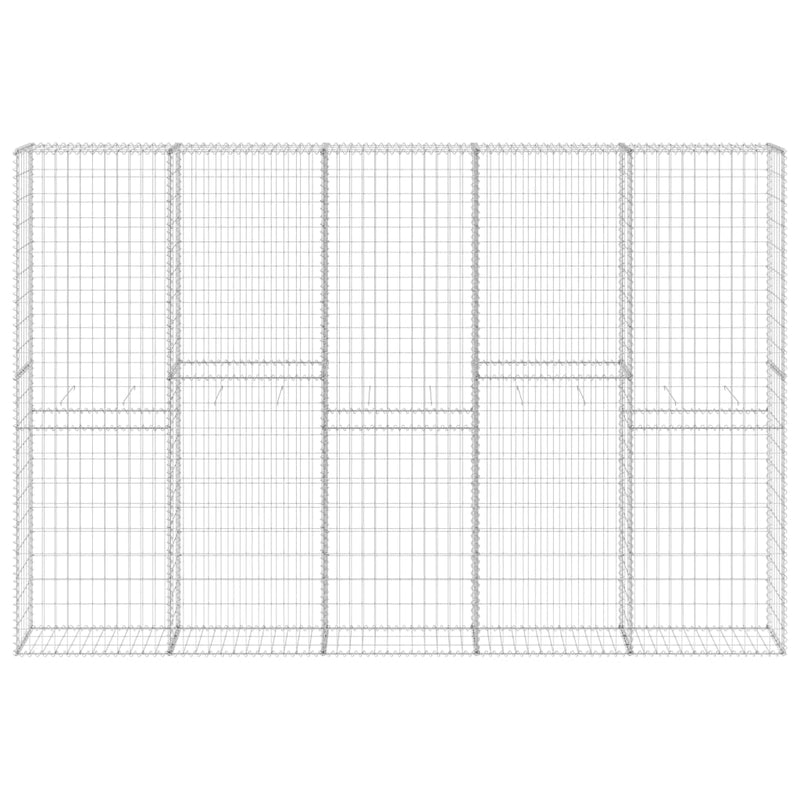 Load image into Gallery viewer, VidaXL Schanskorfmuur met deksels 300x30x200 cm gegalvaniseerd staal