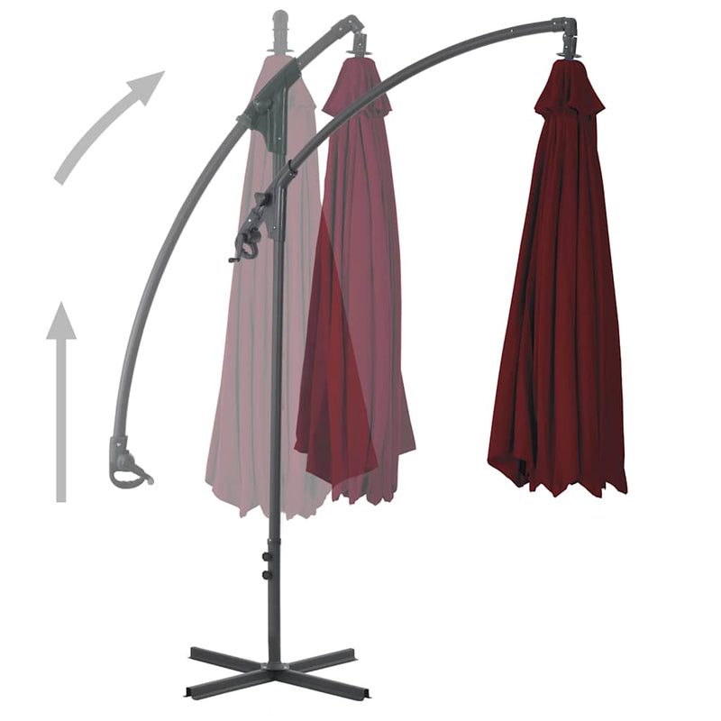 Chargez l'image dans la visionneuse de la galerie, Vidaxl zweefparasol met stalen paal 250x250 cm wijnrood