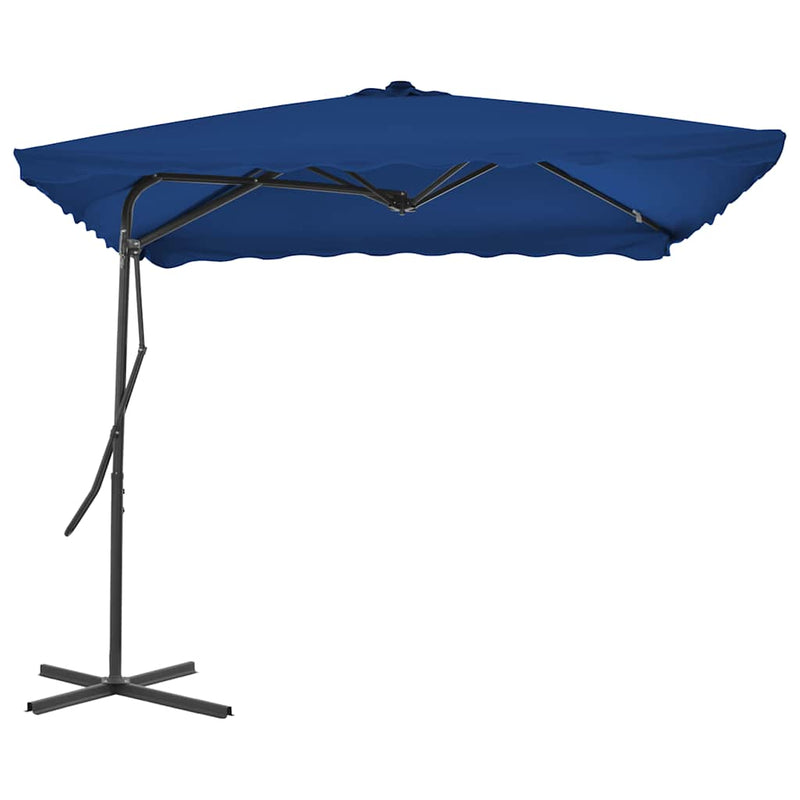ギャラリービューアに画像をロードする, Vidaxl parasol met stalen paal 250x250x230 cm blauw