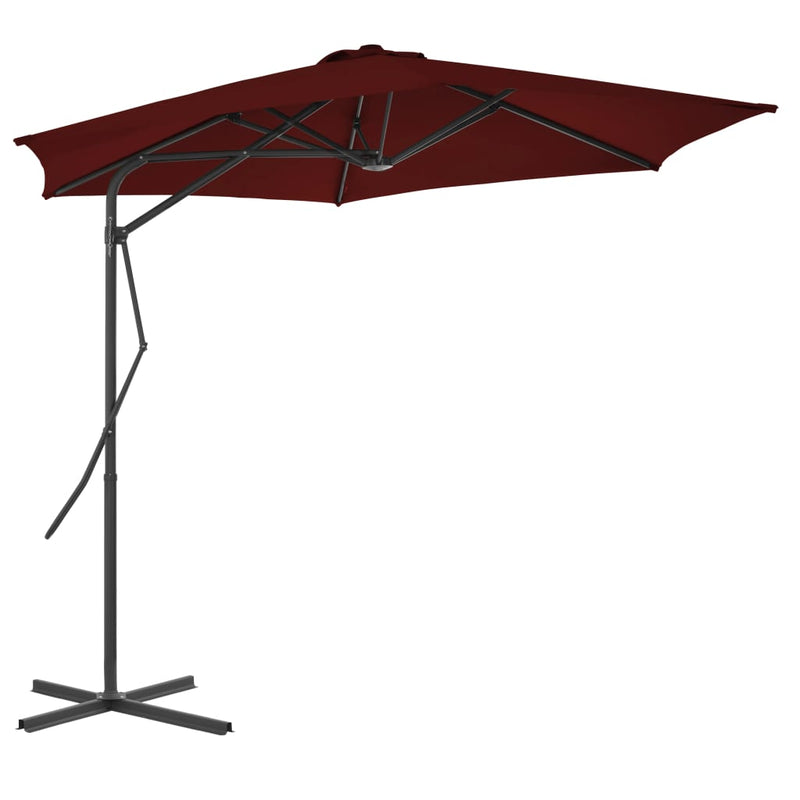 Load image into Gallery viewer, Vidaxl parasol met stalen paal 300x230 cm bordeauxrood