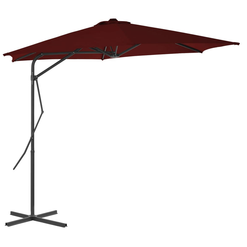 Load image into Gallery viewer, Vidaxl parasol met stalen paal 300x230 cm bordeauxrood