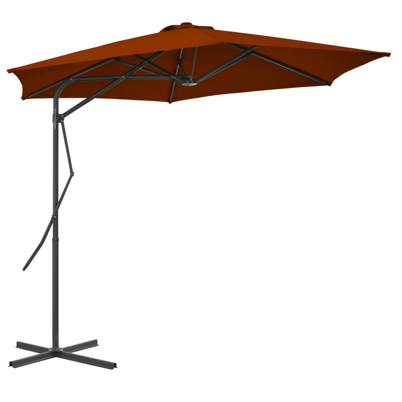 Load image into Gallery viewer, Vidaxl parasol met stalen paal 300x230 cm terracottakleurig