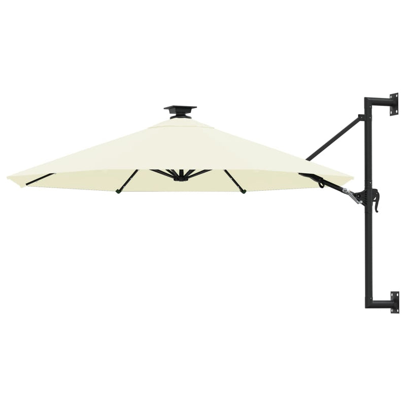 Load image into Gallery viewer, Vidaxl wandparasol met led's 300 cm zandkleurig