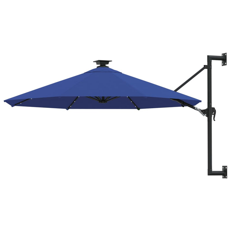 ギャラリービューアに画像をロードする, Vidaxl wandparasol met led's 300 cm blauw
