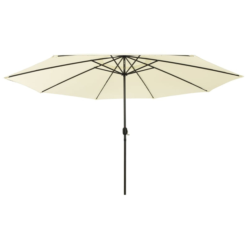 Chargez l'image dans la visionneuse de la galerie, Vidaxl parasol met led-verlichting 400 cm zandkleurig