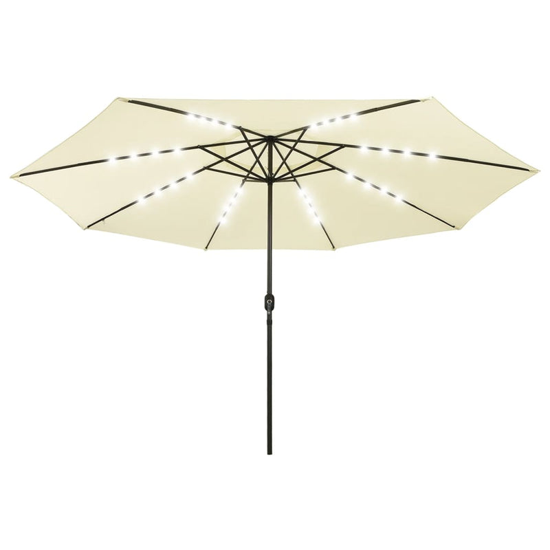 Chargez l'image dans la visionneuse de la galerie, Vidaxl parasol met led-verlichting 400 cm zandkleurig