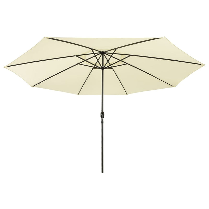 Chargez l'image dans la visionneuse de la galerie, Vidaxl parasol met led-verlichting 400 cm zandkleurig