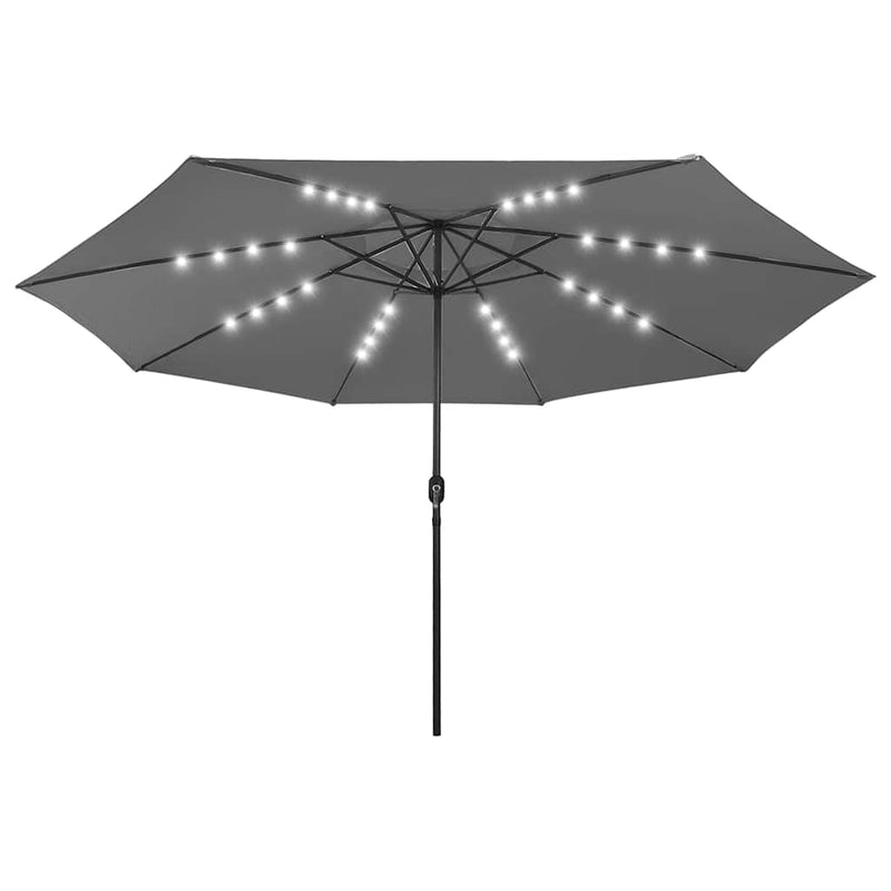Load image into Gallery viewer, VidaXL Parasol met LED-verlichting metalen paal 400 cm antracietkleur