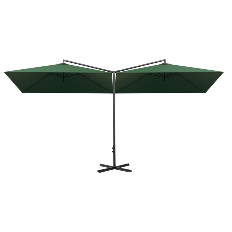 Laden Sie das Bild in Galerie -Viewer, Vidaxl parasol dubbel met stalen paal 600x300 cm groen