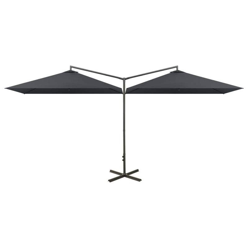 Load image into Gallery viewer, Vidaxl parasol dubbel met stalen paal 600x300 cm antracietkleurig