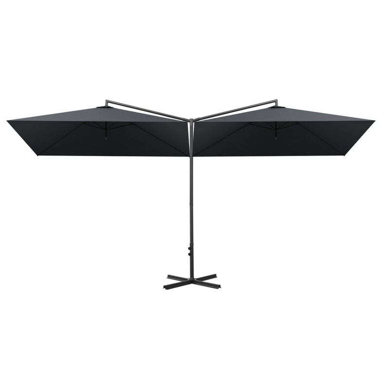 Load image into Gallery viewer, Vidaxl parasol dubbel met stalen paal 600x300 cm antracietkleurig