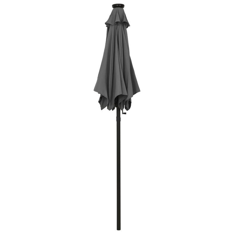 Load image into Gallery viewer, Vidaxl parasol met led-verlichting 200x211 cm aluminium antracietkleur