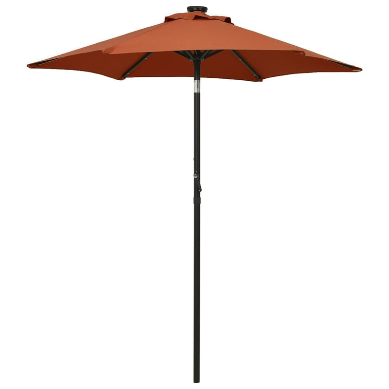 Afbeelding laden in galerijviewer, Vidaxl parasol met led-verlichting 200x211 cm aluminium terracotta