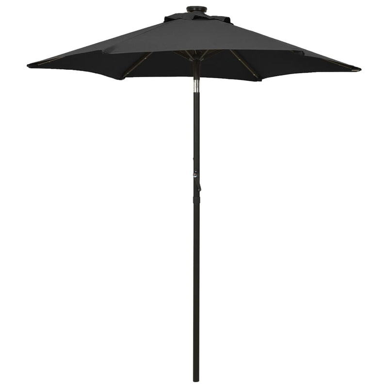Chargez l'image dans la visionneuse de la galerie, Vidaxl parasol met led-verlichting 200x211 cm aluminium zwart