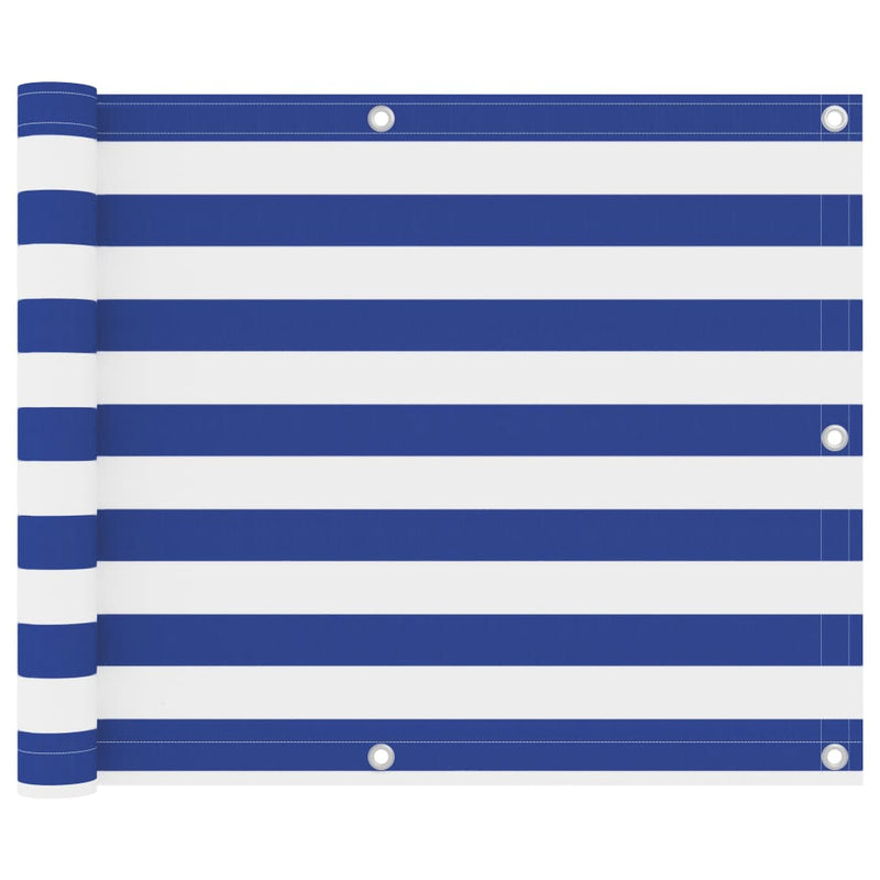 Load image into Gallery viewer, Vidaxl balkonscherm 75x500 cm oxford stof wit en blauw