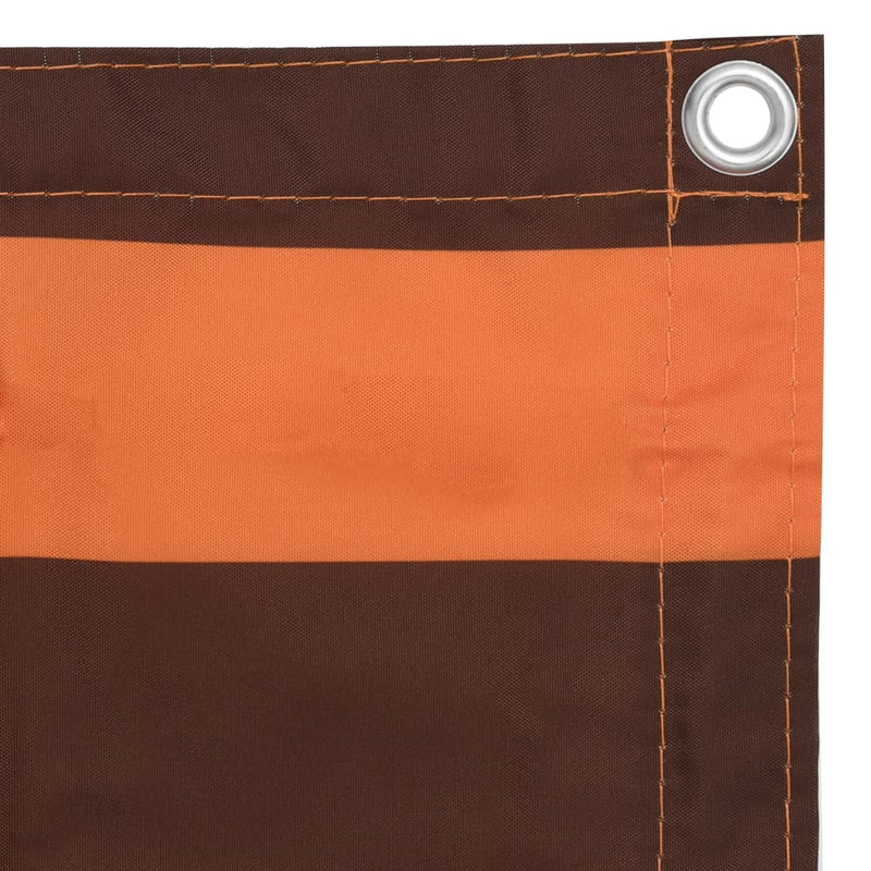 Load image into Gallery viewer, Vidaxl balkonscherm 75x600 cm oxford stof oranje en bruin