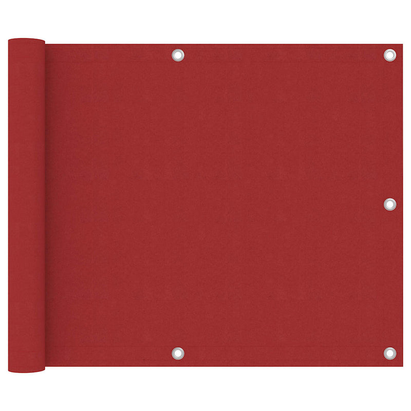 Afbeelding laden in galerijviewer, Vidaxl balkonscherm 75x600 cm oxford stof rood