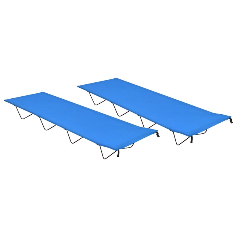 Load image into Gallery viewer, Vidaxl campingbedden 2 st 180x60x19 cm oxford stof en staal blauw