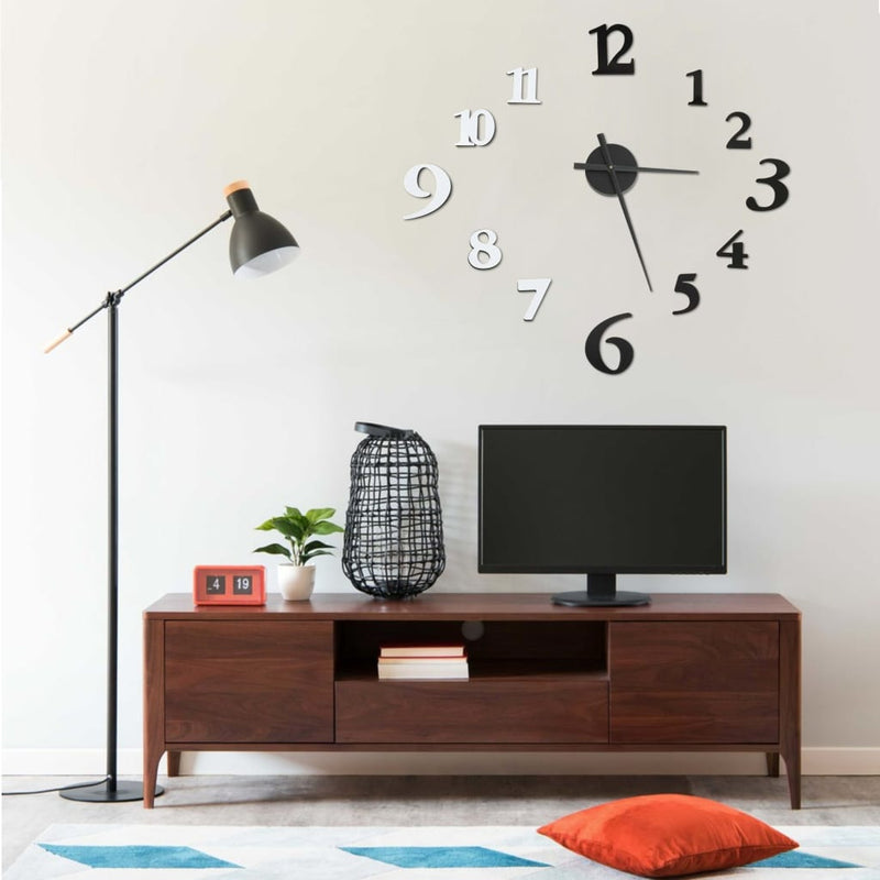 Load image into Gallery viewer, Vidaxl 3d-wandklok modern xxl 100 cm zwart en wit