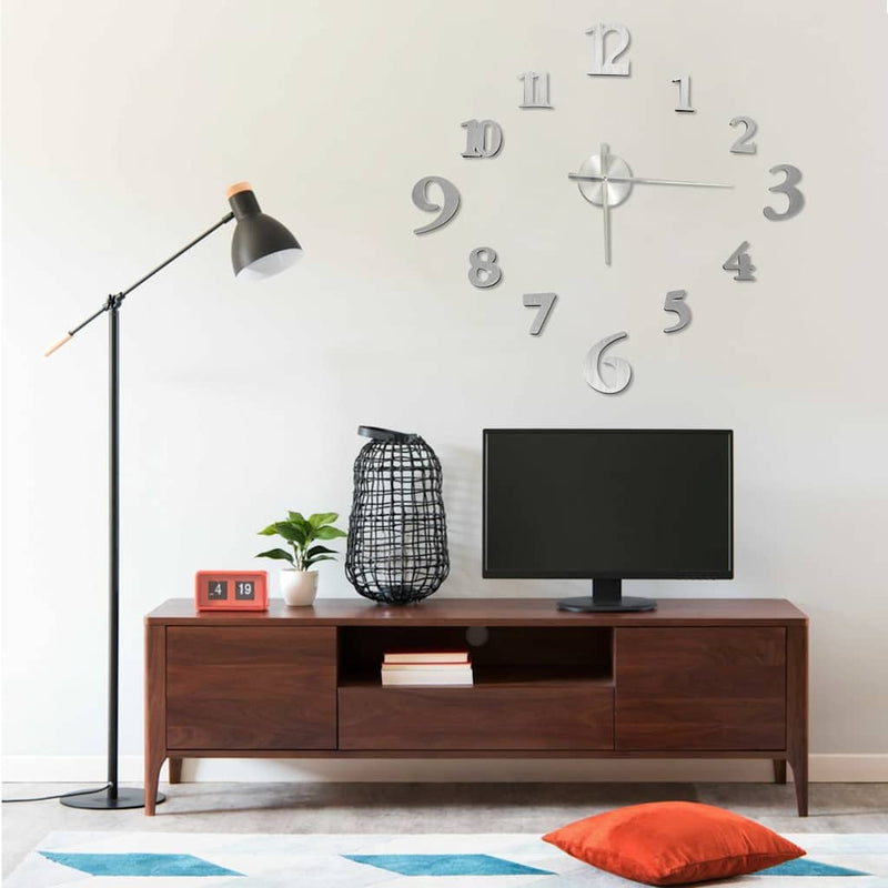 Load image into Gallery viewer, Vidaxl 3d-wandklok modern xxl 100 cm zilverkleurig