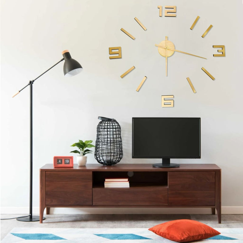Load image into Gallery viewer, Vidaxl 3d-wandklok modern xxl 100 cm goudkleurig