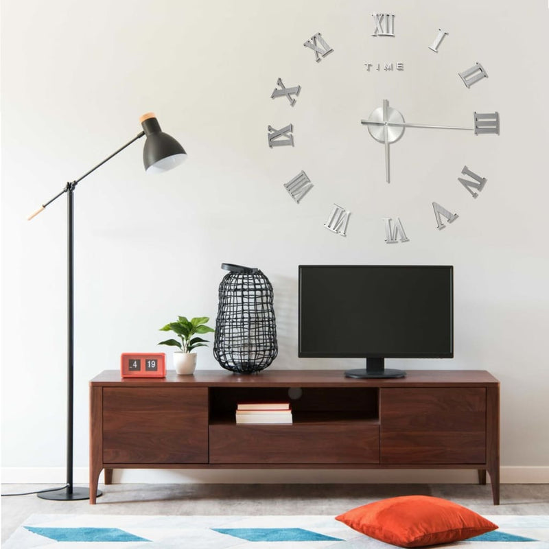 Load image into Gallery viewer, Vidaxl 3d-wandklok modern xxl 100 cm zilverkleurig