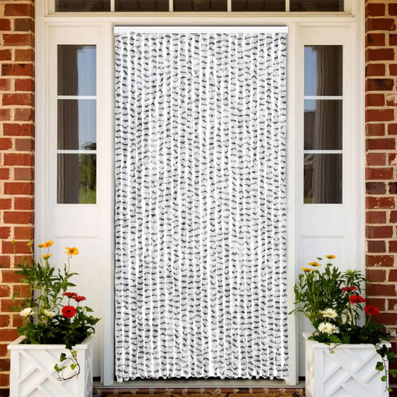 Load image into Gallery viewer, Vidaxl vliegengordijn 100x220 cm chenille licht- en donkergrijs