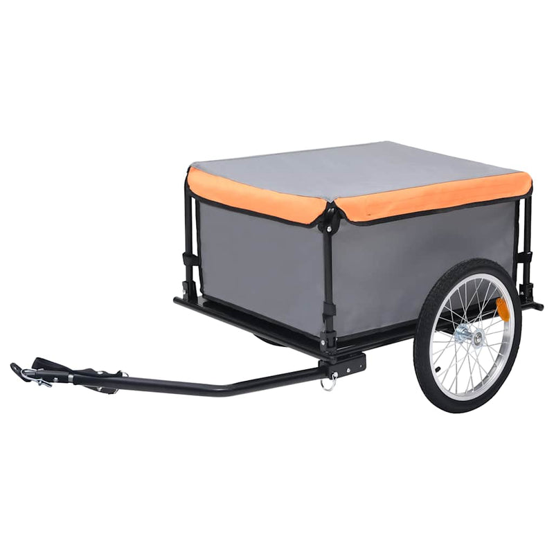 Load image into Gallery viewer, VidaXL Fietstrailer 65 kg grijs en oranje
