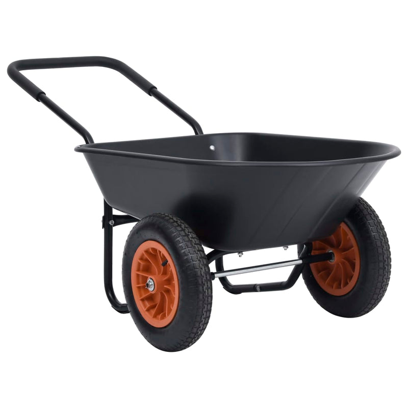 Load image into Gallery viewer, VidaXL Kruiwagen 100 kg 78 L zwart en oranje