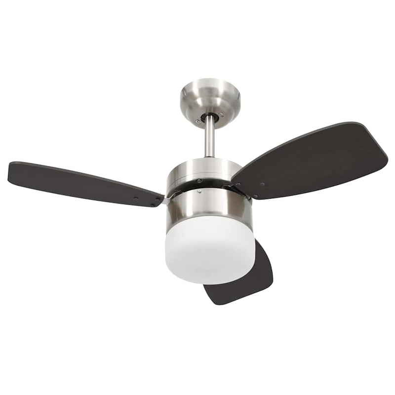Load image into Gallery viewer, Vidaxl plafondventilator met lamp afstandsbediening 76 cm donkerbruin