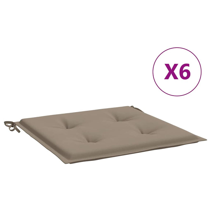 Chargez l'image dans la visionneuse de la galerie, Vidaxl tuinstoelkussens 6 st 40x40x4 cm oxford stof taupe