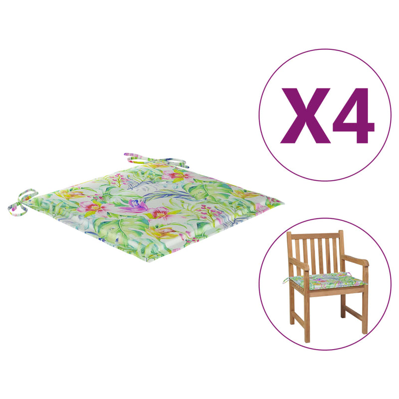 Load image into Gallery viewer, Vidaxl tuinstoelkussens 4 st 50x50x3 cm oxford stof bladpatroon