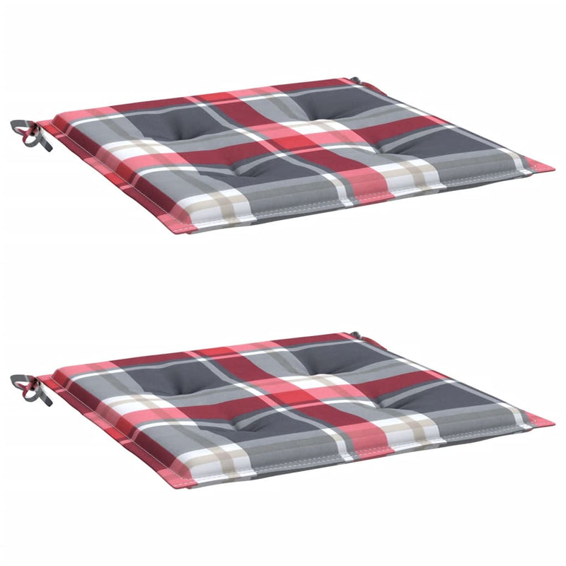 Cargue la imagen en el visor de la galería, Vidaxl tuinstoelkussens 2 st 50x50x4 cm oxford stof ruitpatroon rood