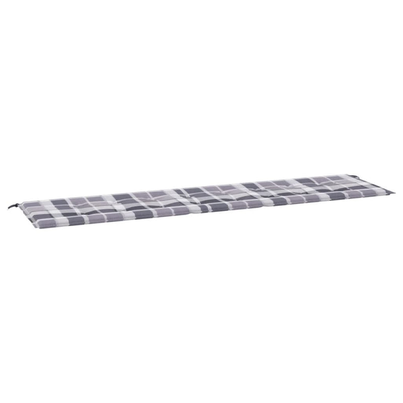 Load image into Gallery viewer, Vidaxl tuinbankkussen 200x50x4 cm oxford stof ruitpatroon grijs