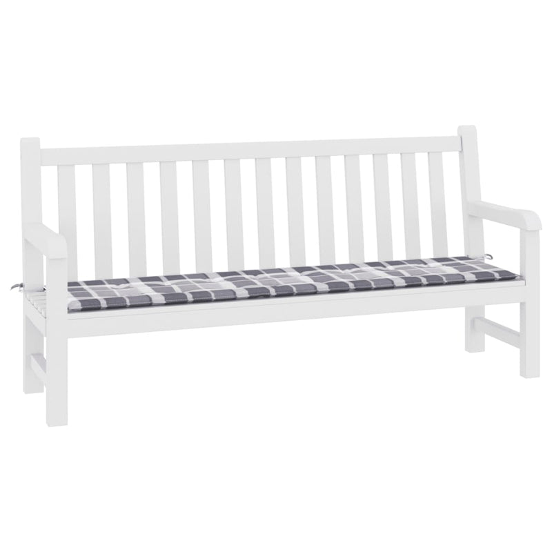 Load image into Gallery viewer, Vidaxl tuinbankkussen 200x50x4 cm oxford stof ruitpatroon grijs