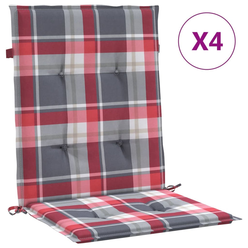 Load image into Gallery viewer, Vidaxl tuinstoelkussens 4 st 100x50x3 cm oxford stof ruitpatroon rood
