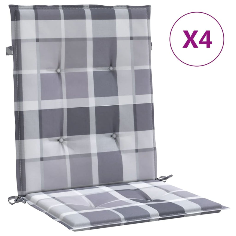 Load image into Gallery viewer, Vidaxl tuinstoelkussens 4 st 100x50x3 cm oxford stof ruitpatroon grijs