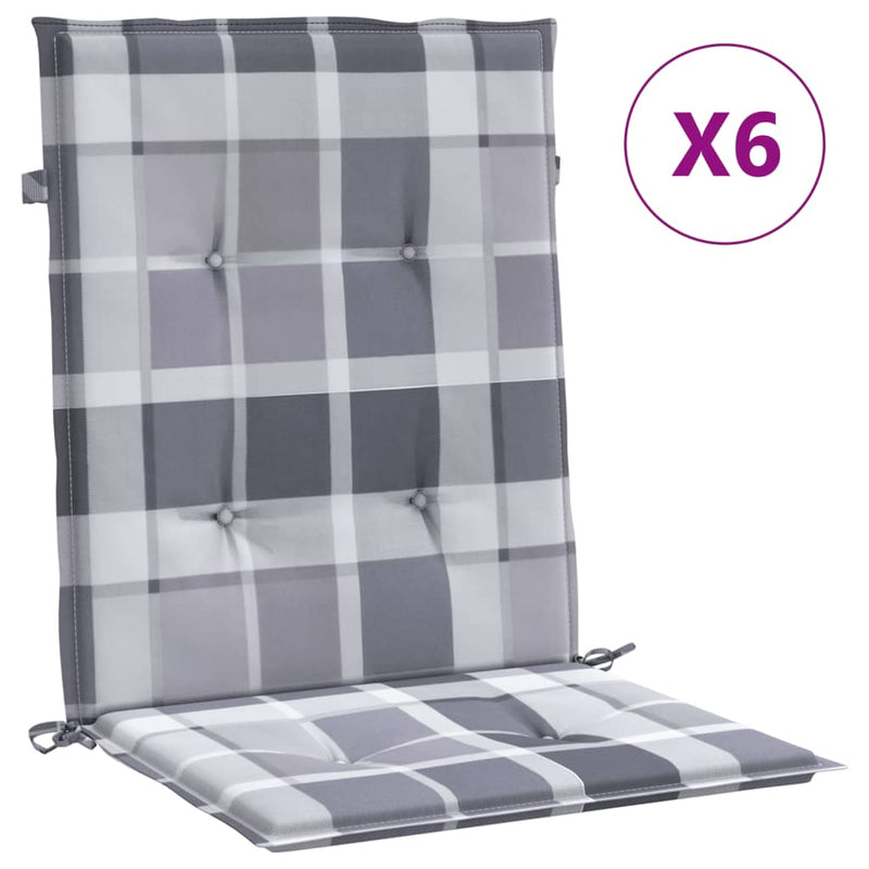 Load image into Gallery viewer, Vidaxl tuinstoelkussens 6 st 100x50x3 cm oxford stof ruitpatroon grijs