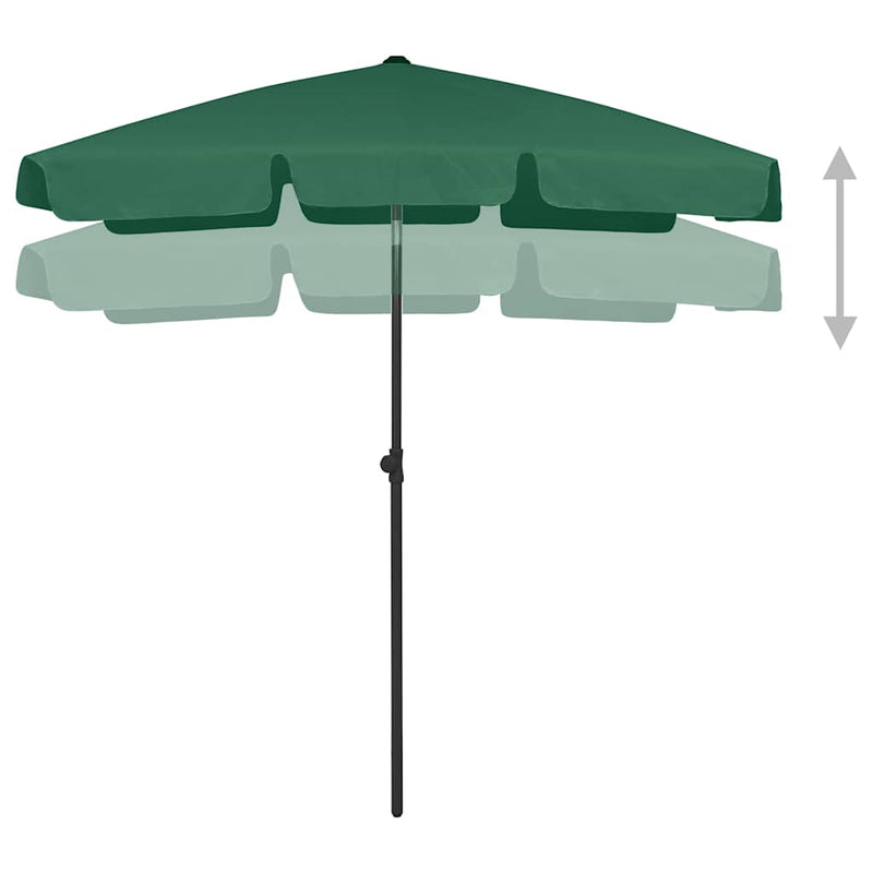 ギャラリービューアに画像をロードする, Vidaxl strandparasol 180x120 cm groen