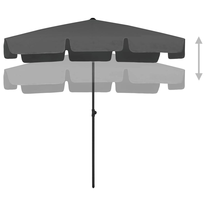 Load image into Gallery viewer, Vidaxl strandparasol 200x125 cm antracietkleurig