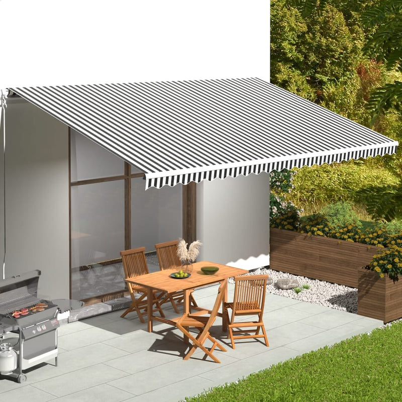 Load image into Gallery viewer, Vidaxl vervangingsdoek voor luifel 6x3,5 m antracietkleurig en wit