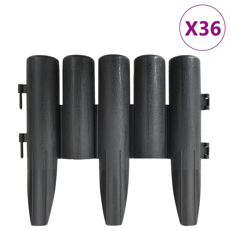 Load image into Gallery viewer, Vidaxl gazonranden 36 st 10 m pp antracietkleurig