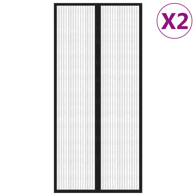 Load image into Gallery viewer, Vidaxl insectendeurgordijnen 2 st magnetisch 210x90 cm zwart