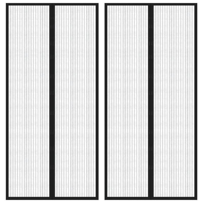 Load image into Gallery viewer, Vidaxl insectendeurgordijnen 2 st magnetisch 220x110 cm zwart