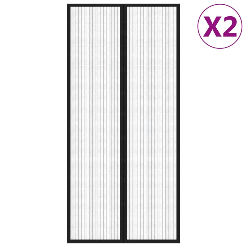 Load image into Gallery viewer, Vidaxl insectendeurgordijnen 2 st magnetisch 220x110 cm zwart