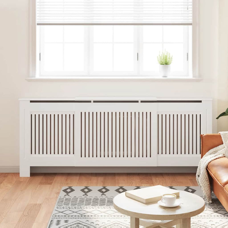 Load image into Gallery viewer, Vidaxl radiatorombouw 205 cm mdf wit