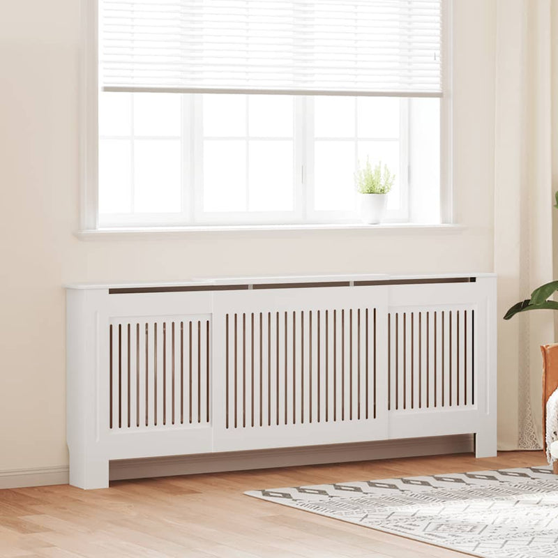 Load image into Gallery viewer, Vidaxl radiatorombouw 205 cm mdf wit