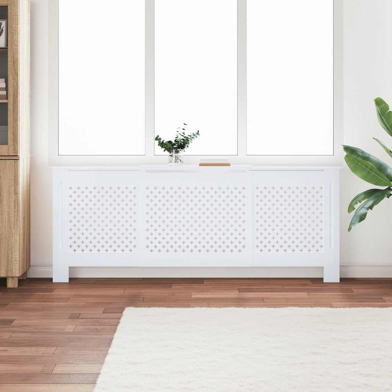 Load image into Gallery viewer, Vidaxl radiatorombouw 205 cm mdf wit