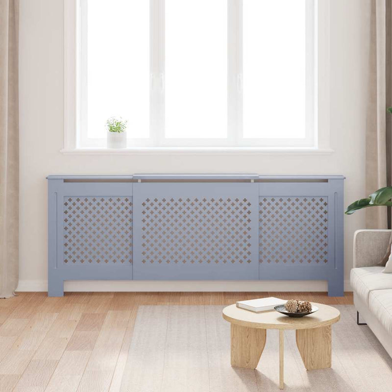 Load image into Gallery viewer, Vidaxl radiatorombouw 205 cm mdf grijs
