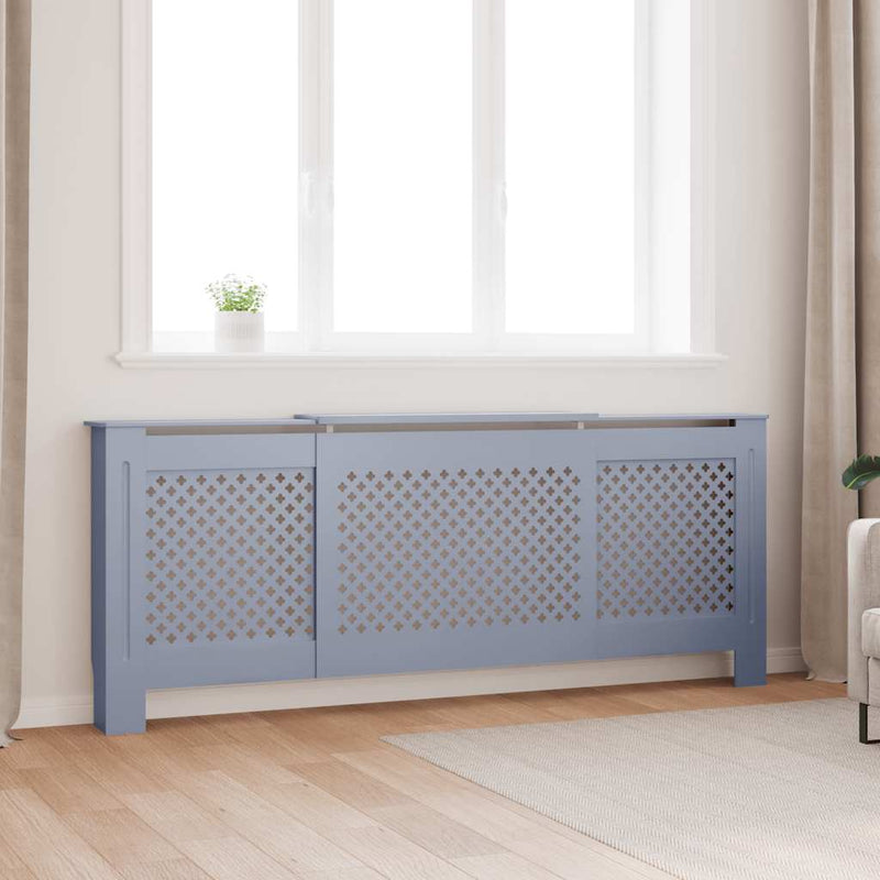 Load image into Gallery viewer, Vidaxl radiatorombouw 205 cm mdf grijs